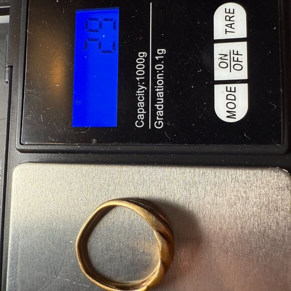 10K Yellow Gold 2.9g Diamond Ring Size 7 - Picture 4 of 4